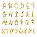 Fashion Jewelry European American Versatile 18K Gold Plated 26 Letters Initial Necklace Mini Initial Necklace Pendant for Woman