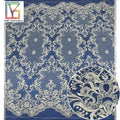 Tulle Mesh Top Quality African Heavy Beaded Luxury White Lace Fabric With Sequins Wedding Bridal Lace Dress Fabric