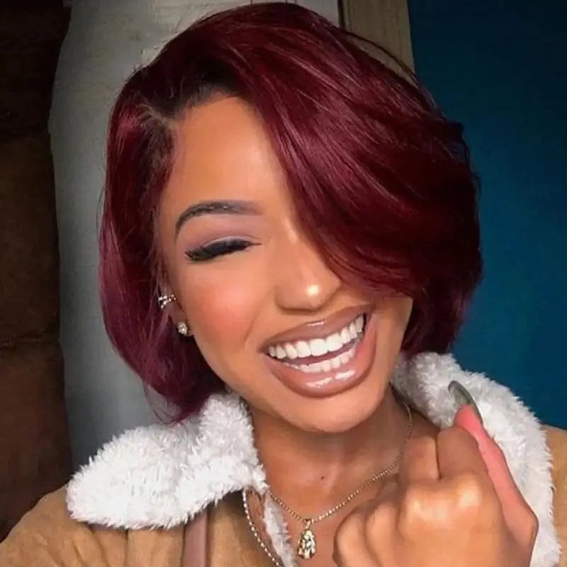 T Lace Short Bob Wigs 8 Inch Human Hair T Lace Front Wig Raw Cuticle Aligned Human Hair 13x5x1 Lace Front Wig for Black Women