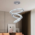 Modern Led Crystal Chandelier Pendant Light 47W Cool White 6000K Customizable Logo 3 Rings 20cm 30cm 40cm 85V-265V