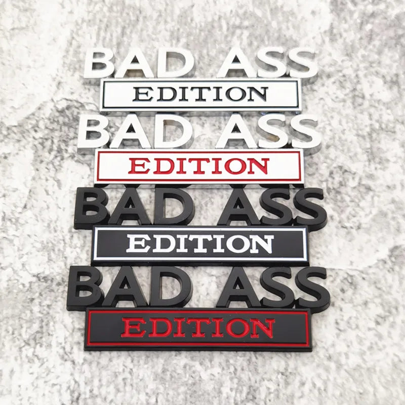 Car logo BAD ASS Leaf Plate logo Metal EDITION Body Sticker Tail logo