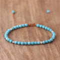 Fashion Adjustable Turquoise Stone Small Beads Dainty Bracelet Minimalist Stacking Yoga Macrame Bracelet Jewelry Dropshipping