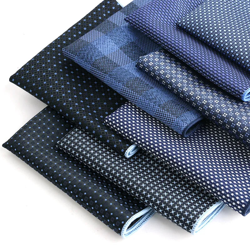 Luxury 25*25CM Polka Dot Striped Floral Paisley Jacquard Handkerchief Polyester Wedding Pocket Square for Men