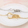 Fashion Personality Stainless Steel Cat Paws Heart Pendant Bracelet Necklace Simple Couple Shaped Hand Accessories Wholesale