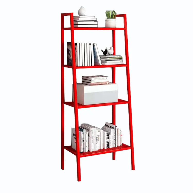 Decorative Metal Wall Shelf Ladder Design 5 Tier Storage Display Shelf for Indoor Book Flower