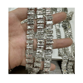 10yards Crystal Motif Rhinestone Trim With Rhinestones Sew on Chain for Wedding DIY