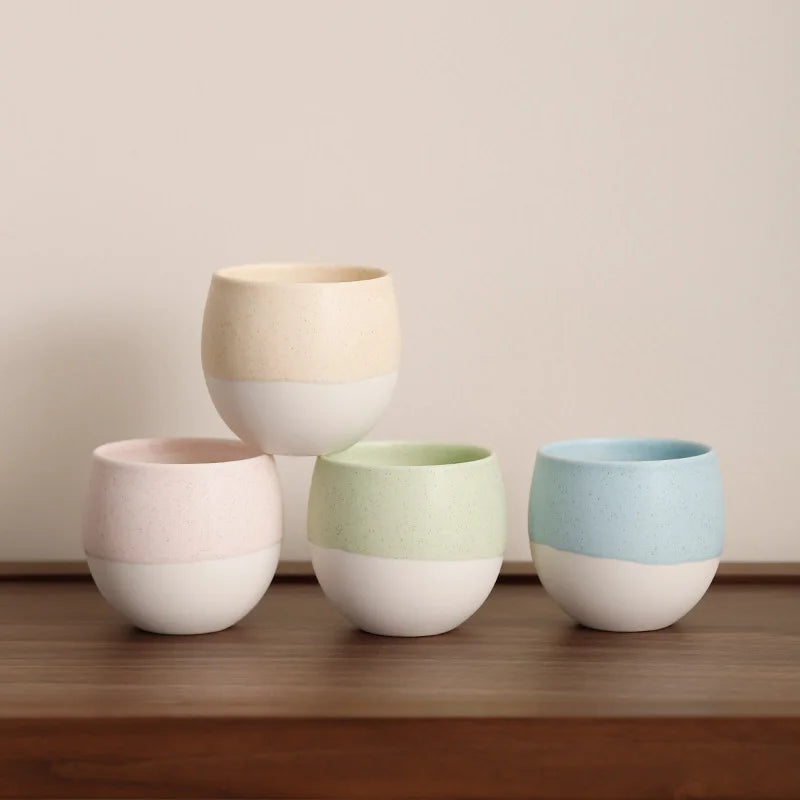 MSH Japanese Style Coarse Pottery Tea Coffee Bowl Cup Handmade Creative Retro Pottery Stoneware Tea Cup