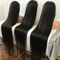 Wholesale Cheap Brazilian Remy Virgin Human Hair Long Lace Wig with Transparent for Lace Pre Plucked Straight Black Women