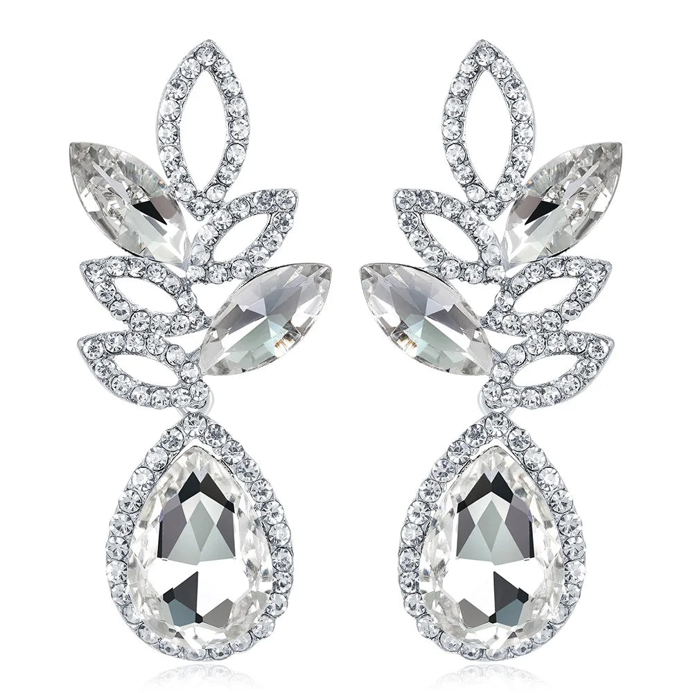 Temperament European Jewelry Luxury Design Lady Woman Wedding Elegant Earing Large Dangle Cubic Bridal Earring