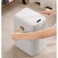 15L Smart Dual Rectangular Trash Can Double Lid Diaper Bucket for Kitchen & Bathroom - PP Material Recycling Storage Bin