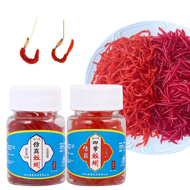 Luya Soft Lures Simulation Earthworm Red Worm Fishy Fishing Crucian Carp Grass Carp Lures