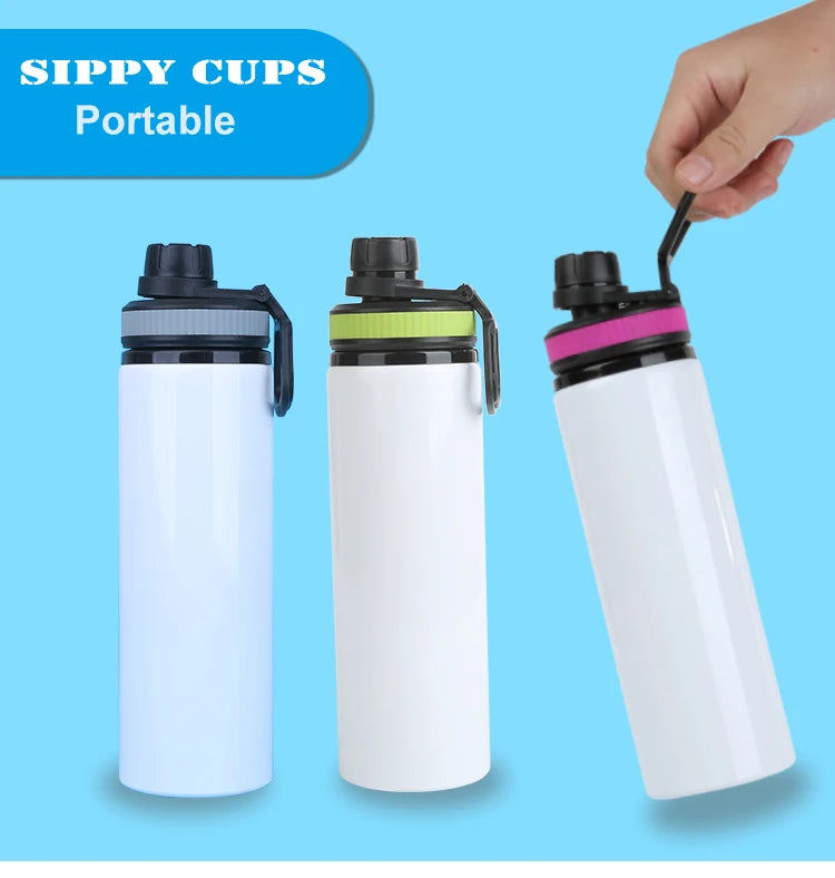 Sublimation Bottle 750ml Portable with Colorful Cover Smart Bottle for Sublimation Water Bottle USA Warehouse