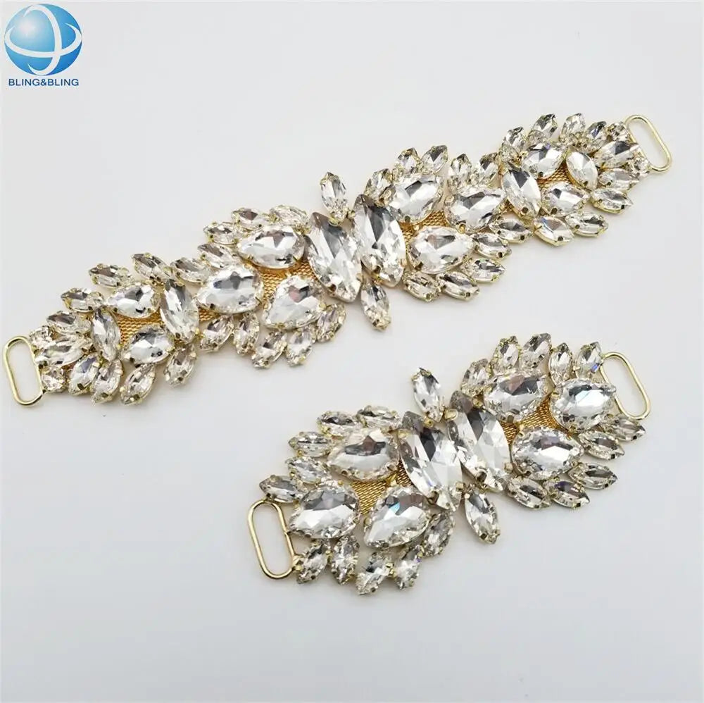 Luxury Clear Crystal Strass Decoration Ornament Buckle Rust Proof Bikini Connectors for Beachwear Swimsuit Accessory
