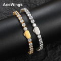 SB052 5mm Stainless Steel Tennis Bracelet Hip Hop Jewelry Iced Out Bracelet