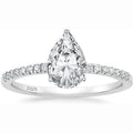 OAHLAN Fine Jewelry Luxury S925 Sterling Silver Rings D Color VVS1 2CT Pear Shaped Moissanite Engagement Rings for Women Wedding