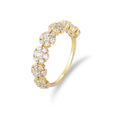 Light Luxury 925 Sterling Silver Ring Multiple Flower Shape Zircons Gold Plated Couple Rings Engagement Ring