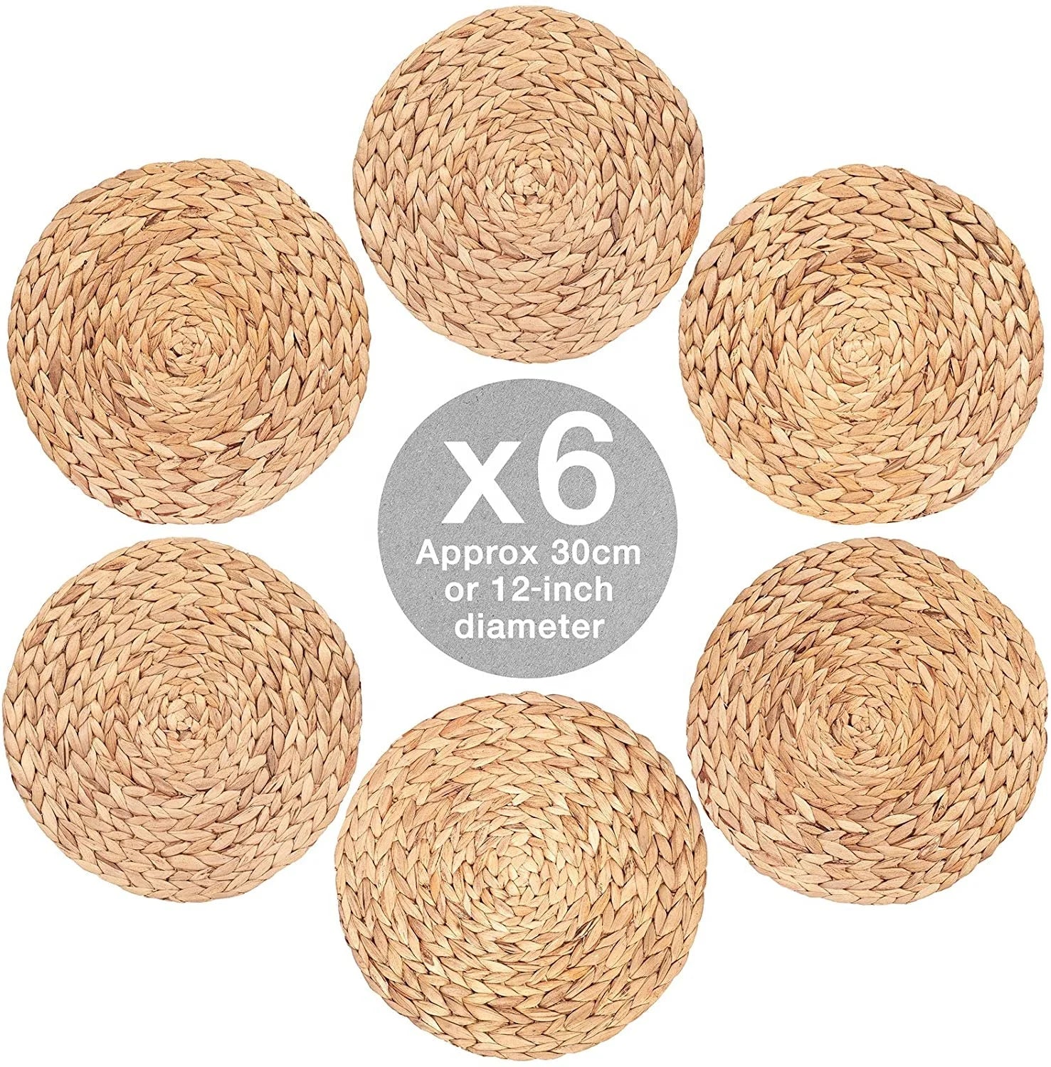 Eco Friendly Natural Round Straw Mat Placemat Braided Straw Placemats Customized Table Mat