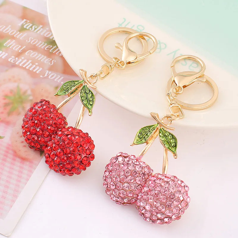 Factory Price Red Fruit Keychain OEM Order Factory Zinc Alloy Customize Metal Key Ring Car Bag Phone Accessories Key Chain