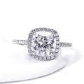 Tianyu Fine Jewelry Solitaire halo Engagement Women Moissanite Solid Gold Real 14k Cushion Moissanite Ring