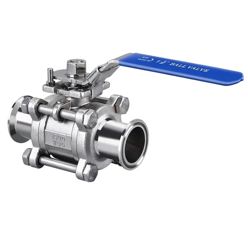 Stainless Steel 3 Piece Clamp Ball Valve with PTFE Seat