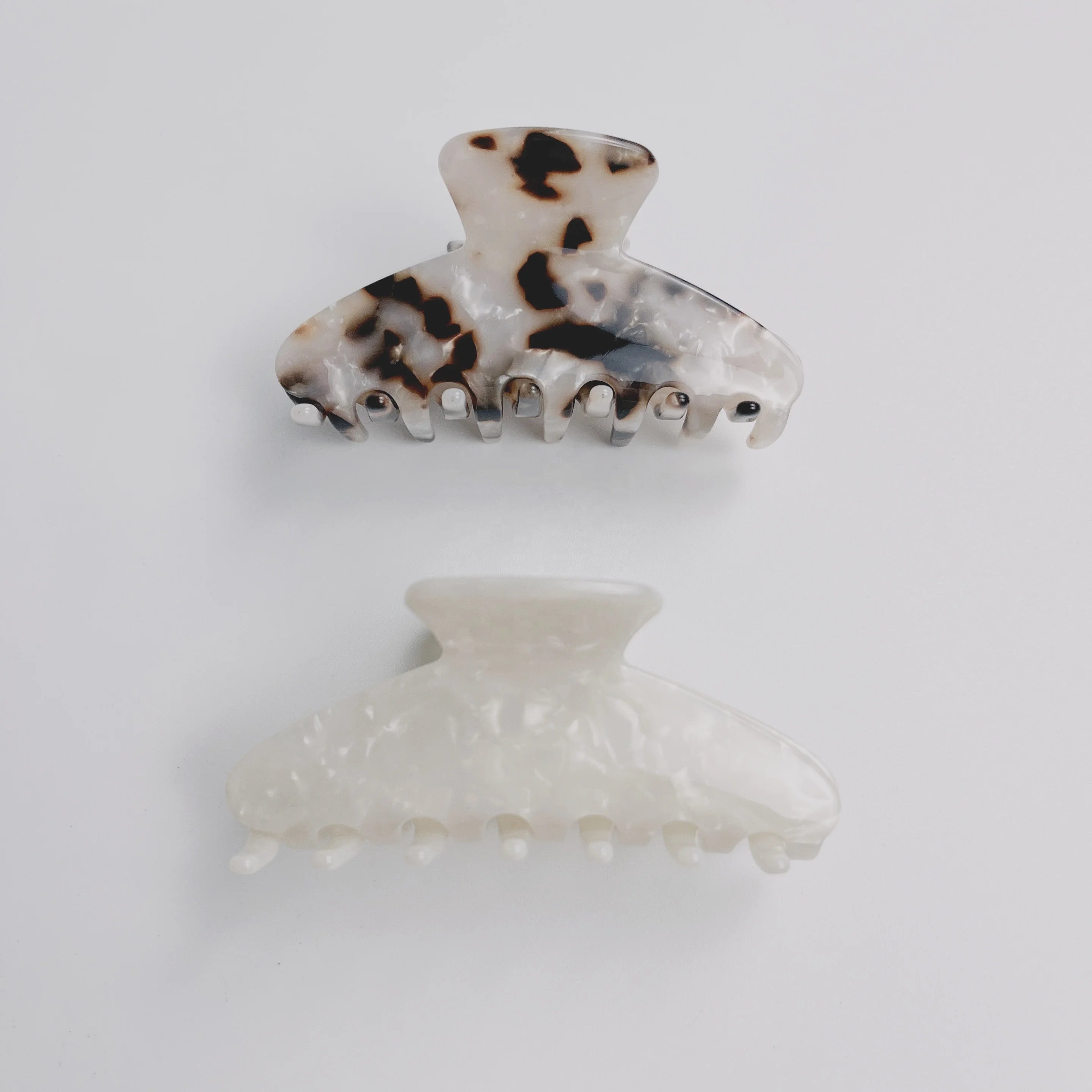 CANYUAN Custom Hot Sale Classic Marble Color Middle Size Hair Clips Fashion Simple Lovely Ponytail Acetate Hair Claws for Girls