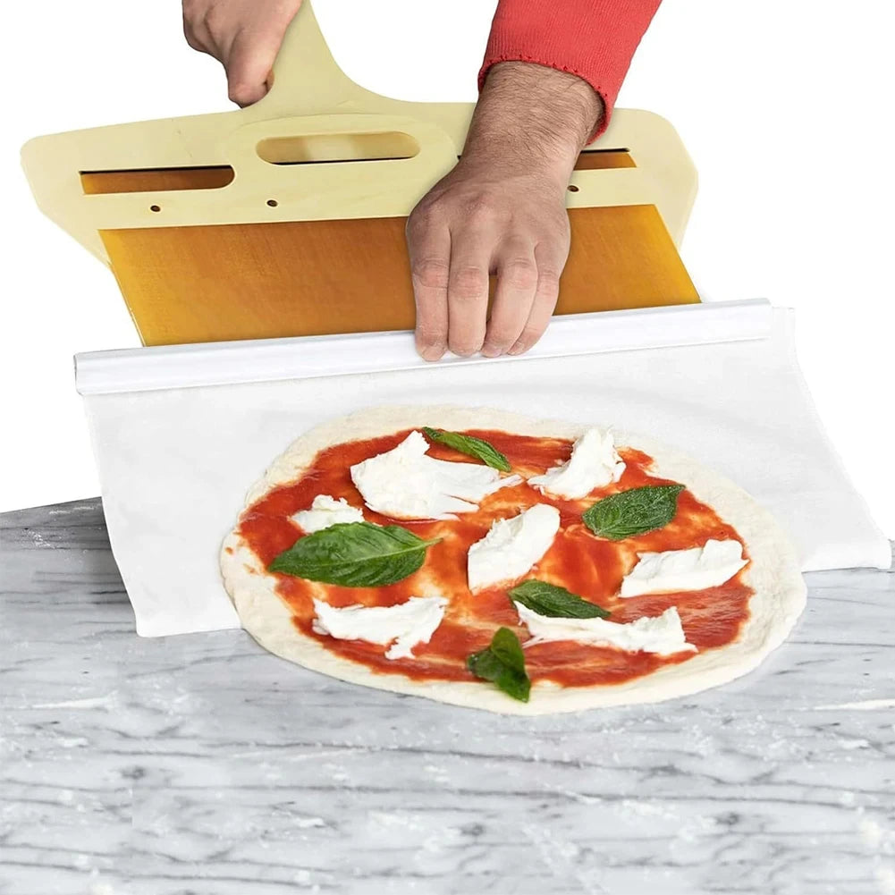 Wooden Sliding Pizza Shovel  Portable Pizza Peel Pizza Spatula Paddle with Handle Baking Supplies Kitchen Tools