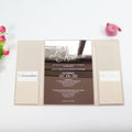 DIY New Product Fancy Letters Folio Dust pink Wedding Baptism Invitations Luxury Velvet Hardcover Custom Invites for Event Plani