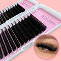 Dark Matte Black and Fluffy Cashmere Mink Lash Trays Private Label Velvet Volume Eyelash Extension