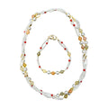 Fashion Designer Imitation Pearl Golden Chain Wedding Party Irregular Layered Handmade Necklace Jewelry Set Women French