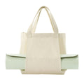 New Office Workout Pilates Tour Beach Gym Recycled Beige Cotton Canvas Tote Yoga Mat Bag With Pockets