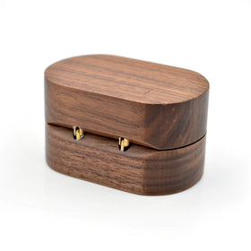 Wholesale Custom Natural Walnut Wood Engagement Ring Gift Box Jewelry Storage Box for Wedding