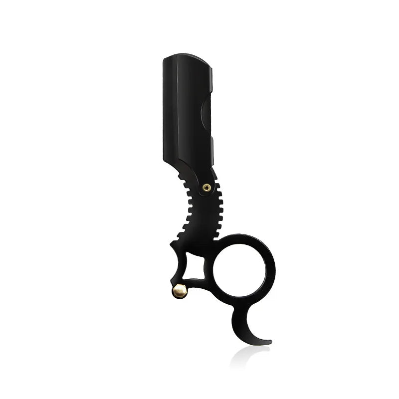 Private Label Classic Straight Edge Barber Razor for Close Shaving Salon Quality Men's Beard Cut Throat Finger Razor