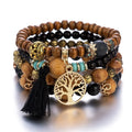 Direct Factory Supply Bohemian Style Beaded Bracelet New Multi-layer Wood Bead Bracelet Gold Plating Vintage Style for Gifts