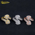 Fine Jewelry Iced Out Pass Diamond Tester Fashion Luxury 925 Sterling Silver Hip Hop Moissanite Heart Ring