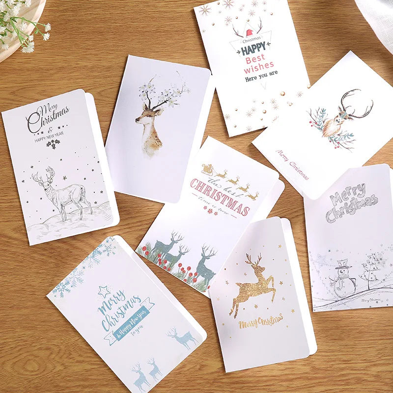Beautiful Deer Style Ideas Christmas Thank You Card Printable 8 Different Design Matte Paper Card for Christmas Decoration Favor