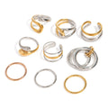 Vintage High Quality Cuff Stainless Steel Ring Luxury 18K Non-Fading Fashion Rings for Women
