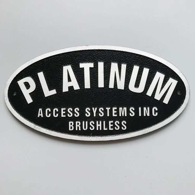 Customized Decorative Metal Name Plate Die Cut 3d Self Adhesive Oval Aluminum Adhesive Metal Sticker