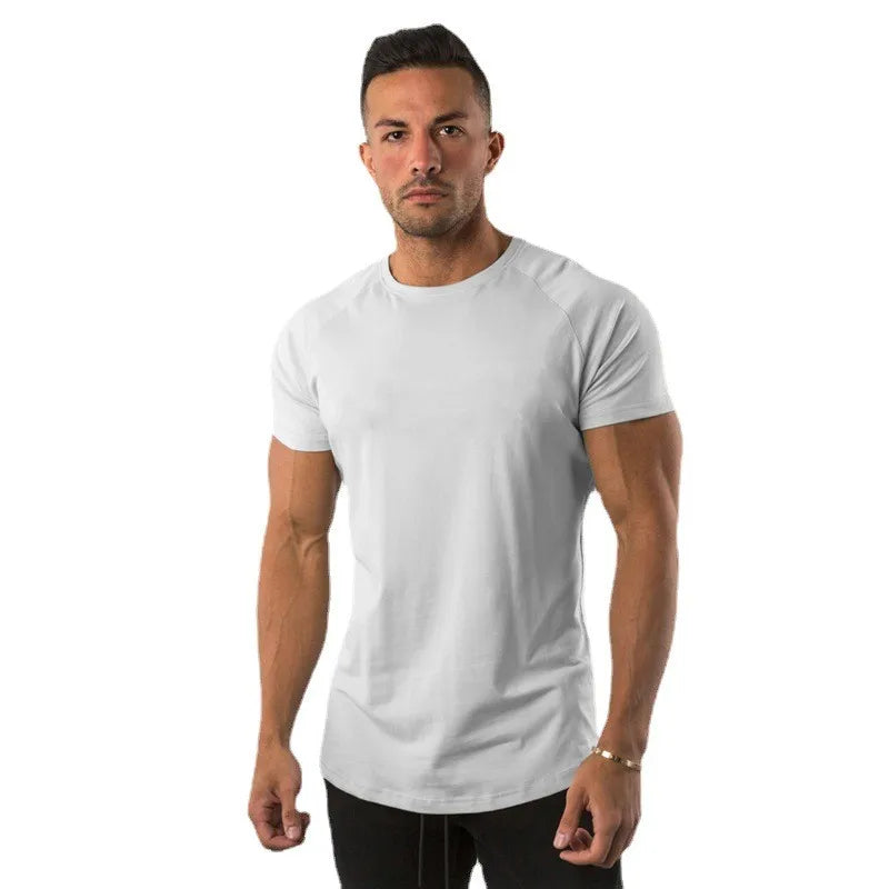 Custom Logo Printing Casual Short Sleeve Men Highly Elastic Plain Training Gym T Shirt Fashion Fitness Tee Shirt
