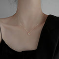 SC Minimalist Tarnish Free Stainless Steel Necklace Jewelry Dainty 18K Gold Plated Teardrop Waterdrop Pendant Necklace for Women