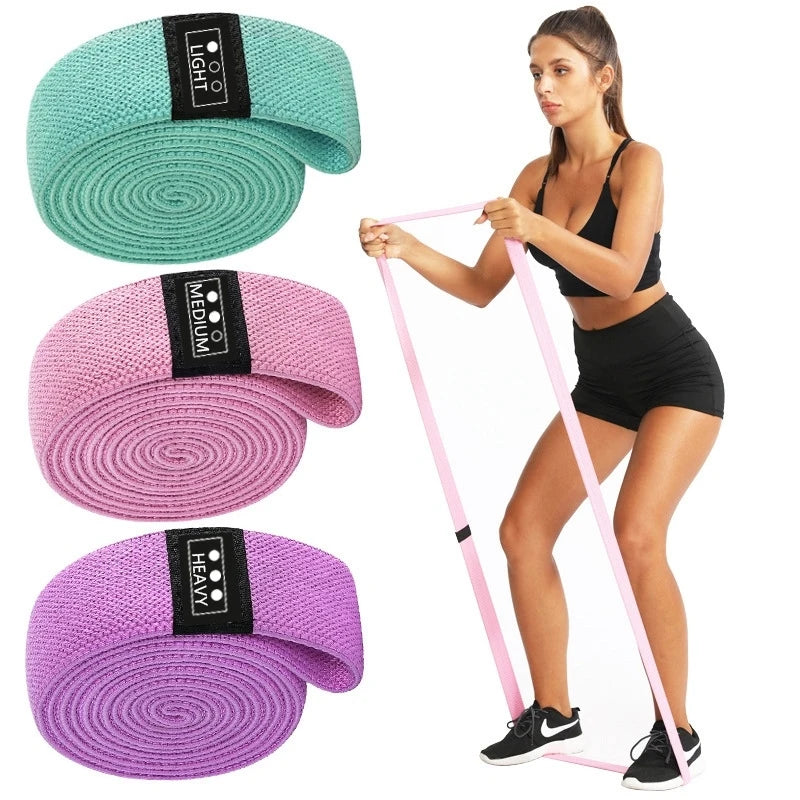 3PCS Non-slip Fitness Pull up Long Work Out Equipment Training Fabric Resistance Exercise Loop Bands Set