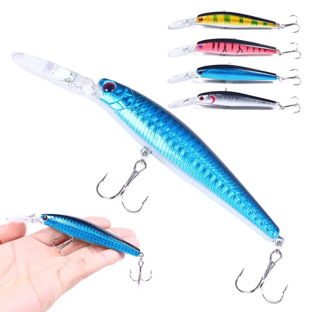 125MM 14G Hard Plastic Artificial Bait Minnow Fishing Lure for Trout Bass Tuna Carp Pike Cod Sea Fishing MegaBDM