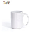 Topjlh Sublimation Blanks Printed 15 oz White Ceramic Mug Personalized Custom logo Porcelain Plain Big Tea Coffee Mugs