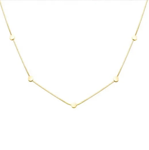 European and American Stainless Steel Gold Plated 18K Bean Necklace for Women