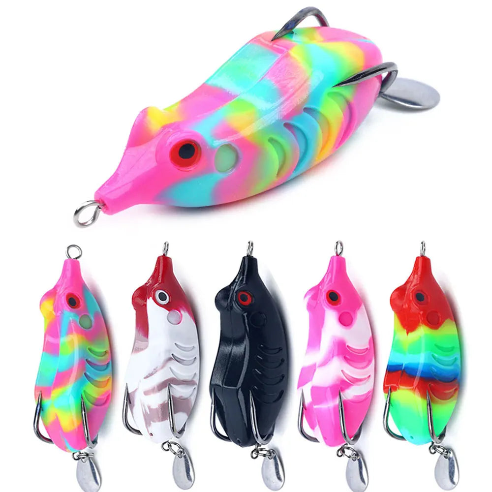 Wholesale FO058 6.5cm 11.8g Artificial Soft Baits Top Water Frog Fishing Lures with Sequin