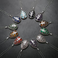 Newest Selling Natural Water Drops Hollow Life Tree Crystal Stone Pendant Item Female Pendant Necklace Jewelry
