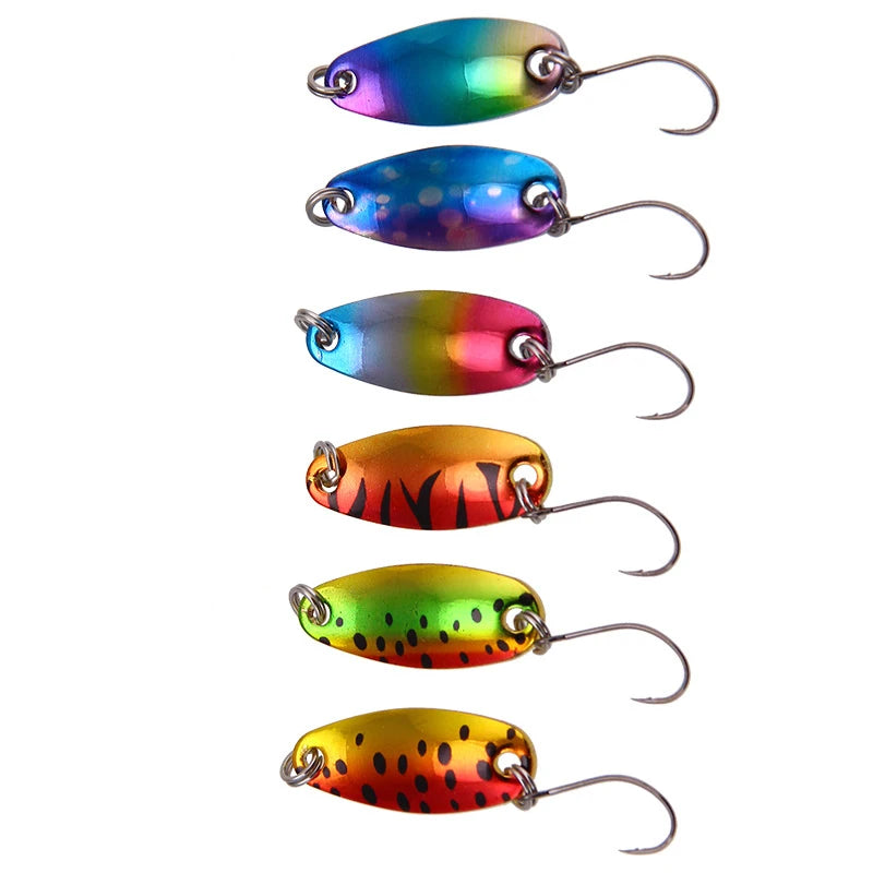 KEWOTE 2.5g 3cm 6Colors Metal Spoon Fishing Bait Metal Fishing Lure Pesca Trout Fishing Spinner Bait
