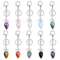 Conical Key Chain Natural Crystal Agate Stone Three Phase Month Water-drop Keychain Bags Accessory