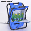 Portable Folding Camping Beach Fishing Chair Backpack Stool Cooler Chair for Outdoor Hunting Hiking Fishing