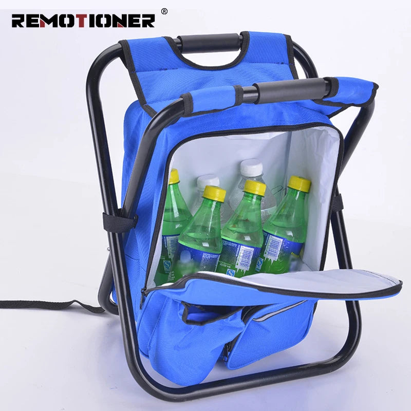 Portable Folding Camping Beach Fishing Chair Backpack Stool Cooler Chair for Outdoor Hunting Hiking Fishing