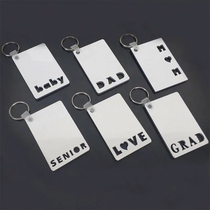 Mother's Day MAMA Custom Word Photo Sublimation Keychains Blanks MOM DAD FAM Wood MDF Keychain Sublimation Blank MDF Keychains